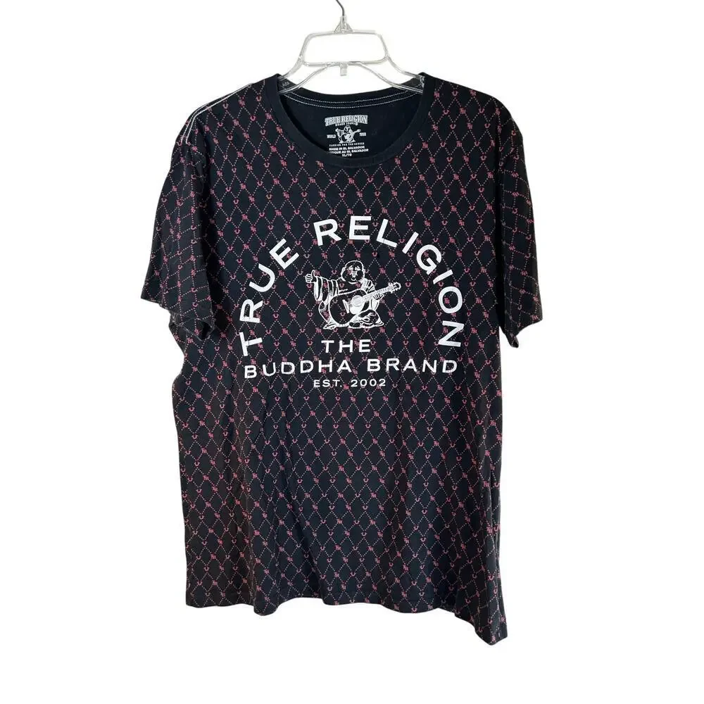 TRUE RELIGION Men’s Buddha Logo Monogram T-Shirt / Size: XL